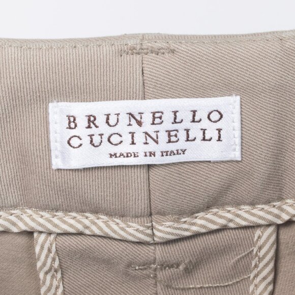 Brunello Cucinelli Khaki Cotton-Twill Skinny Pants - Picture 8 of 11